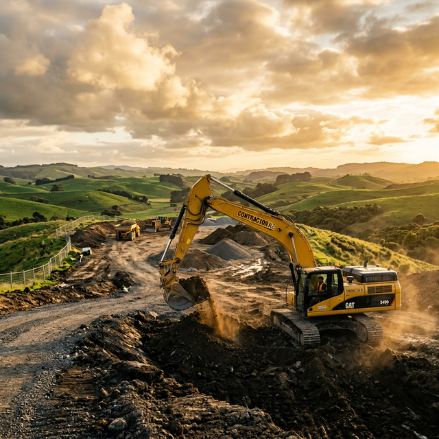GW Construction Excavator at Work